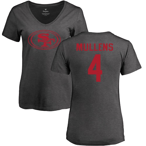 San Francisco 49ers Ash Women Nick Mullens One Color #4 NFL T Shirt